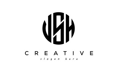 Letter VSH creative circle logo design vector