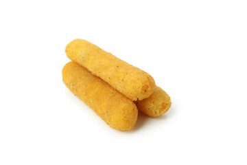 Wall Mural - Fried cheese sticks isolated on white background