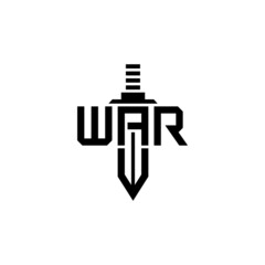 Sticker - War wordmark, creative logo design.