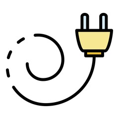 Poster - Extension plug cord icon. Outline extension plug cord vector icon color flat isolated