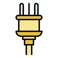 Poster - American plug icon. Outline american plug vector icon color flat isolated