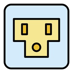 Poster - Usa socket icon. Outline usa socket vector icon color flat isolated