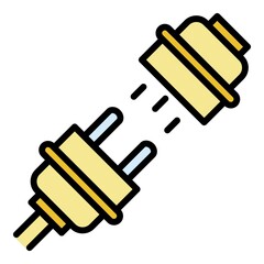 Poster - Plug male female icon. Outline plug male female vector icon color flat isolated