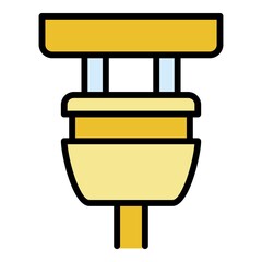 Poster - Plugged plug icon. Outline plugged plug vector icon color flat isolated