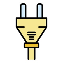 Poster - Studio wire plug icon. Outline studio wire plug vector icon color flat isolated