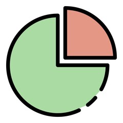 Poster - Circle and quarter icon. Outline circle and quarter vector icon color flat isolated