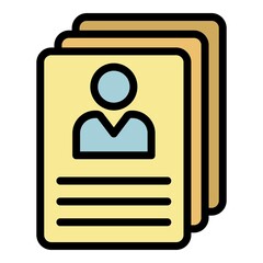 Poster - Personal files icon. Outline personal files vector icon color flat isolated