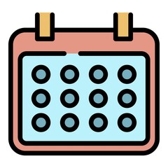 Poster - Calendar with rounded corners icon. Outline calendar with rounded corners vector icon color flat isolated