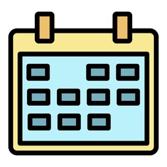 Poster - Science calendar icon. Outline science calendar vector icon color flat isolated