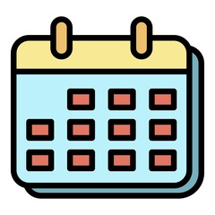 Poster - Laboratory calendar icon. Outline laboratory calendar vector icon color flat isolated