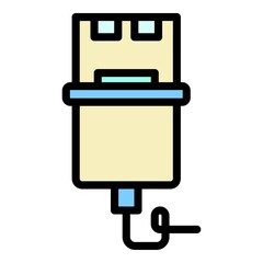Poster - Usb cable icon. Outline usb cable vector icon color flat isolated