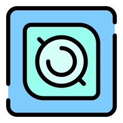 Poster - Square action camera icon. Outline square action camera vector icon color flat isolated