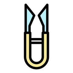 Poster - Tailor scissors icon. Outline tailor scissors vector icon color flat isolated
