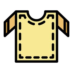 Poster - Cutting out sewing shirt icon. Outline cutting out sewing shirt vector icon color flat isolated