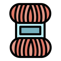 Poster - skein of thread icon. outline skein of thread vector icon color flat isolated