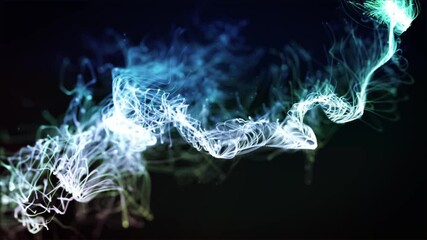 Poster - Abstract Fluid Particles Graphic Background Loop/ 4k animation of an abstract slow motion fluid particles background graphic design with light flare seamless looping