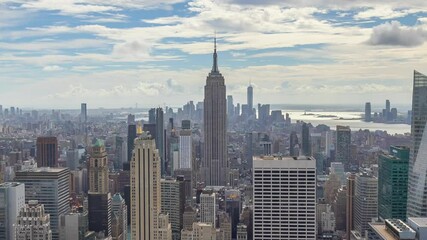 Fototapete - 2021 New York City Manhattan midtown buildings skyline timelpase