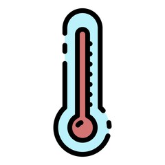 Wall Mural - Outdoor thermometer icon. Outline outdoor thermometer vector icon color flat isolated