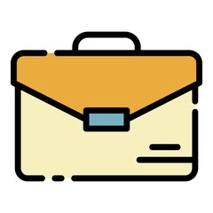 Poster - Business case icon. Outline business case vector icon color flat isolated
