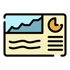 Poster - Finance chart poster icon. Outline finance chart poster vector icon color flat isolated