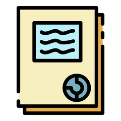 Poster - Finance folder icon. Outline finance folder vector icon color flat isolated