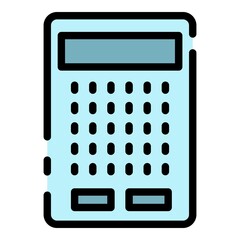 Poster - Modern finance calculator icon. Outline modern finance calculator vector icon color flat isolated