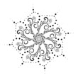 © Катерина S - Decorative circular pattern with foliage. Tattoo. Snowflake. Ornament. Abstract line draw
