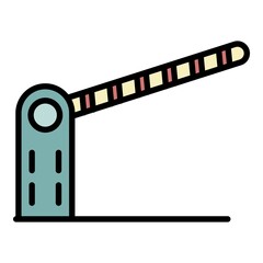 Poster - barrier icon. outline barrier vector icon color flat isolated