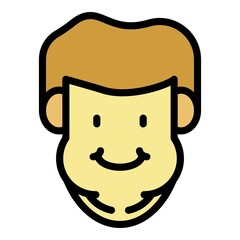 Poster - Avatar man overweight icon. Outline avatar man overweight vector icon color flat isolated