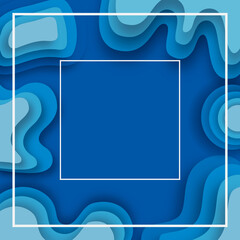 Poster - 3D abstract background with paper cut shapes. .Layered tunnel wave background. Shadows box. Vector design for business presentations, flyers, posters