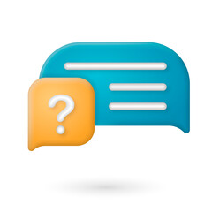 Poster - Online communication, getting help information, asking and answering questions. Online Support center. 3d vector illustration.