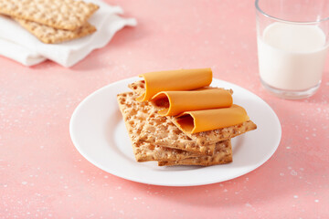 Sticker - crispbread with Norwegian brunost traditional brown cheese