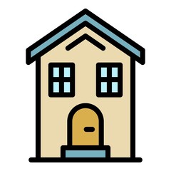 Poster - Cottage icon. Outline cottage vector icon color flat isolated