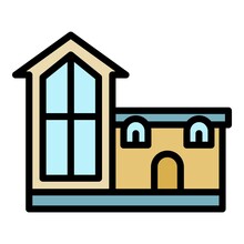 Unusual House Icon. Outline Unusual House Vector Icon Color Flat Isolated
