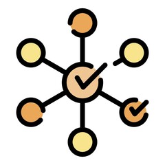Poster - checkboxes flower icon. outline checkboxes flower vector icon color flat isolated