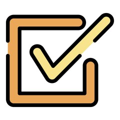 Sticker - Checkbox closeup icon. Outline checkbox closeup vector icon color flat isolated