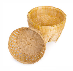 Wall Mural - Empty Wicker basket on white background