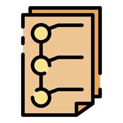 Poster - School questionnaire icon. Outline school questionnaire vector icon color flat isolated