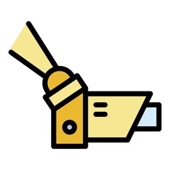 Poster - Small surveillance camera icon. Outline small surveillance camera vector icon color flat isolated