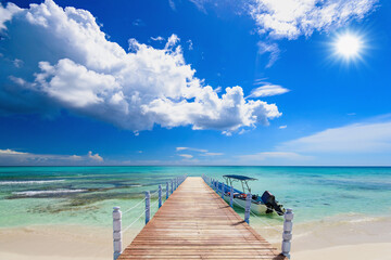 Canvas Print - wooden pier extending into the sea