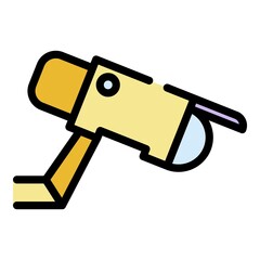 Poster - Vandal proof camera icon. Outline vandal proof camera vector icon color flat isolated