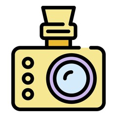 Poster - Extreme camera icon. Outline extreme camera vector icon color flat isolated