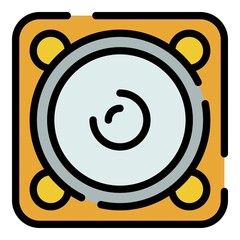 Poster - Audio speaker icon. Outline audio speaker vector icon color flat isolated
