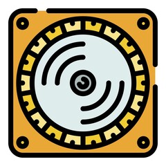 Poster - DJ player icon. Outline DJ player vector icon color flat isolated
