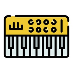 Poster - Audio synthesizer icon. Outline audio synthesizer vector icon color flat isolated