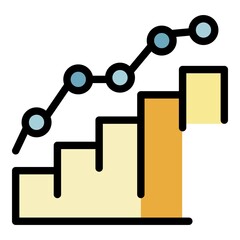 Poster - Rating chart icon. Outline rating chart vector icon color flat isolated