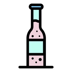 Poster - Glass tonic bottle icon. Outline glass tonic bottle vector icon color flat isolated