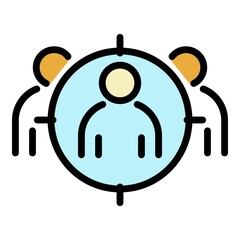 Poster - Target audience icon. Outline target audience vector icon color flat isolated