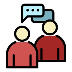 Poster - communication of two people icon. outline communication of two people vector icon color flat isolate