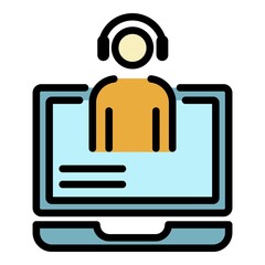 Poster - Internet sales icon. Outline internet sales vector icon color flat isolated